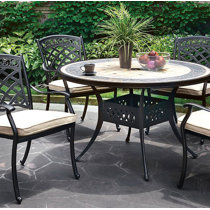 Stone top outdoor dining table online set